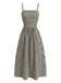 Schwarz & Creme 1950er Spaghetti Gurt Streifen Kleid