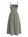 Schwarz & Creme 1950er Spaghetti Gurt Streifen Kleid