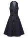 70er Jeans-Kleid mit Tiefer V-Ausschnitt und Reverskragen