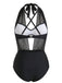 50er Netz-Bikini-Set mit Neckholder und Raffung