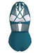 50er Netz-Bikini-Set mit Neckholder und Raffung