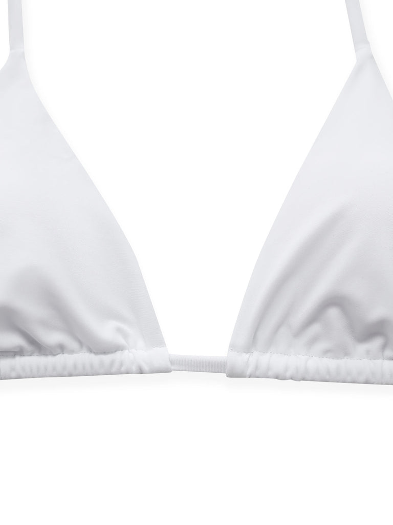 Blauer Bikini mit hohem Bund im Stil der 1950er Jahre – Vintage-Mode, Retro-Stil
