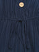 Blauer 50er Romper mit V-Ausschnitt und Knopfleiste
