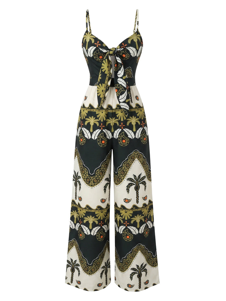30er Jumpsuit mit Spaghettiträger und Schleife