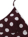 Braunes 1940er-Jahre-Polka-Dot-Neckholder-Tankini-Set-Pad