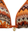 Braunes Boho-Bikini-Set im geometrischen Strickstil der 1970er-Jahre mit Neckholder (Nahaufnahme)