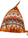 Braunes Boho-Bikini-Set im Stil der 1970er Jahre mit geometrischem Strickmuster und Neckholder-Muster, Draufsicht