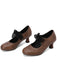 Retro Stage Vintage-Mary-Jane-Pumps mit zarter Spitzenschleife für elegante Anlässe.