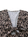 Braun 1940er V-Ausschnitt Leopard Satin Bindung Romper
