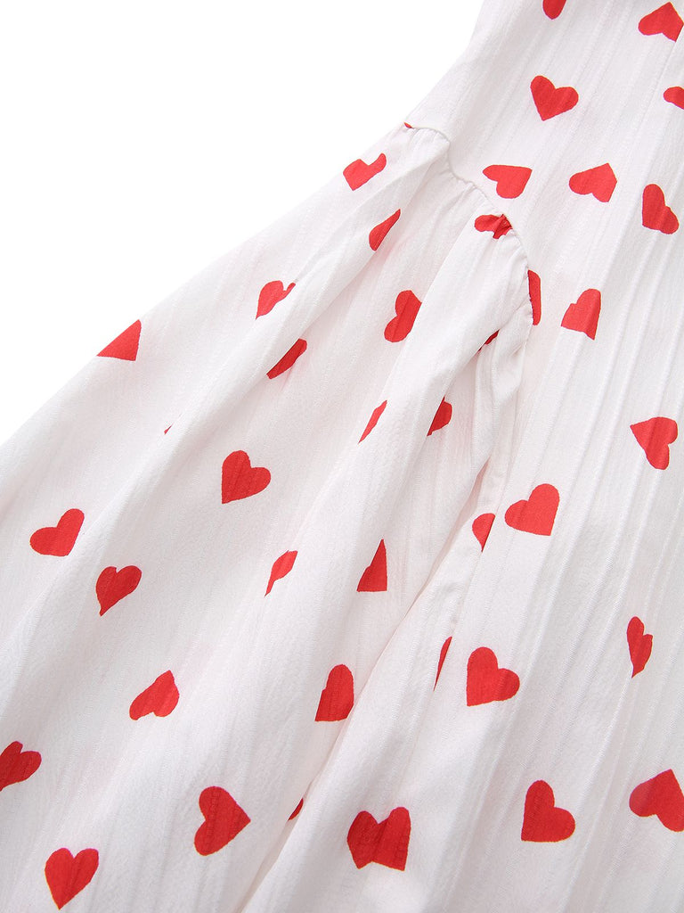 Rot 1930er Herz V-Ausschnitt Rückenfrei Bindung Halter Kleid