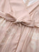 Rosa 1940er V-Ausschnitt Blumen Gürtel Ärmelloses Kleid