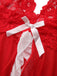 Rot 1960er Spitze Slip Nachthemd Set