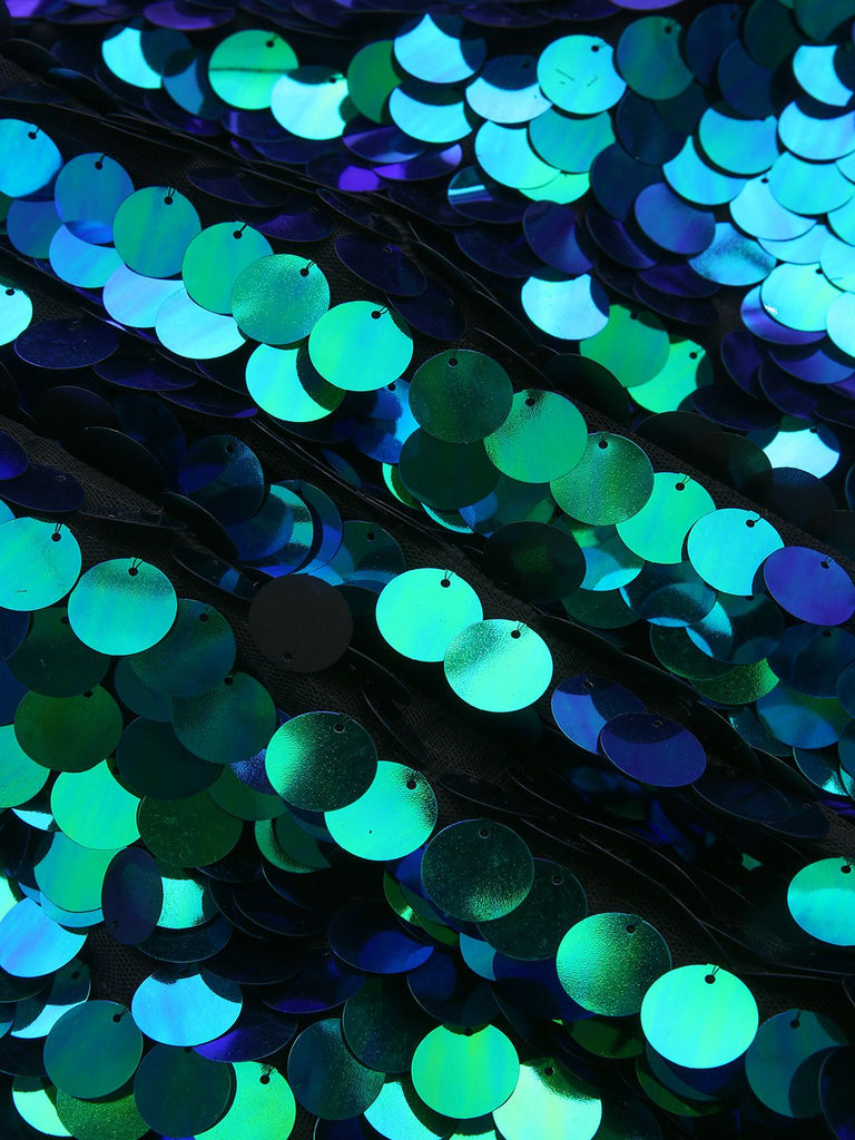 Grün 1920er Pailletten Spaghetti Träger Abend Kleid