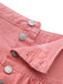Rosa 1940er Denim Durchgeknöpft Gestuft Maxi Rock