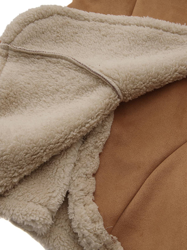 Vintage 1970er Revers Ausgestellter Saum Suede Jacke