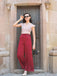 2PCS 1950er Rot Gepunktete Bluse & Burgundische Hose