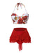 Rot 1960er Solide Chiffon Rock Cover-Up