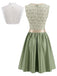 Hellgrünes 50er Oktoberfest-Dirndl-Set mit Spitzenschürze und Spitzentop
