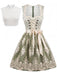 Hellgrünes 50er Oktoberfest-Dirndl-Set mit Spitzenschürze und Spitzentop