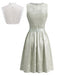 Hellblaues 50er Oktoberfest-Dirndl-Set mit Blumen Schürze und Spitzentop