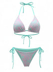 80er Bikini-Set mit Neckholder und Paisley