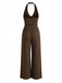 50er Jumpsuit mit Faltenausschnitt und Neckholder