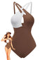 60er Badeanzug mit Neckholder und Criss-Cross