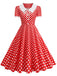 50er Swingkleid mit Peter-Pan-Kragen und Polka-Dots