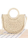 Vintage, handgefertigte, gewebte Strandtasche in Mondform