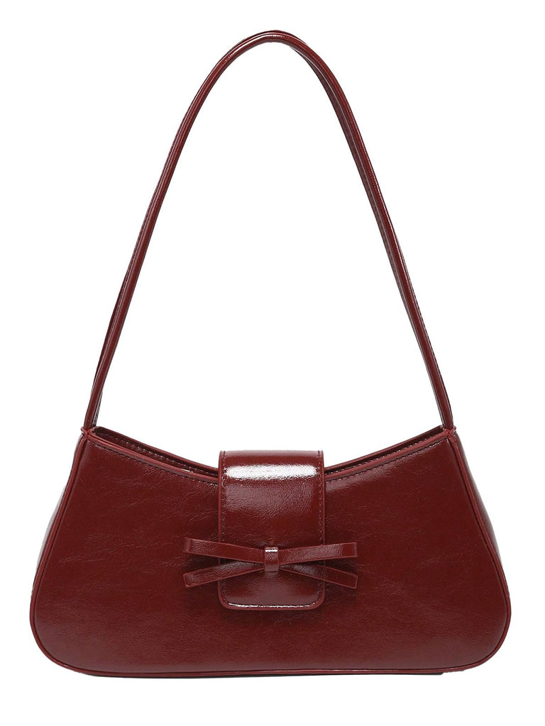 Vintage Leder Bogen Baguette Tasche