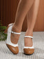 Vintage Farbblock Mary Jane Heels
