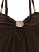Dunkelbrauner, einfarbiger Tankini im Stil der 1950er Jahre – Vintage-Mode, Retro-Stil
