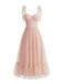 DunkelRosa 1950er Schweizer Punkt Puffärmelärmel Maxi Kleid