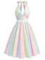 [Vorverkauf] 50er Swingkleid mit Regenbogen-Streifen und Gürtel