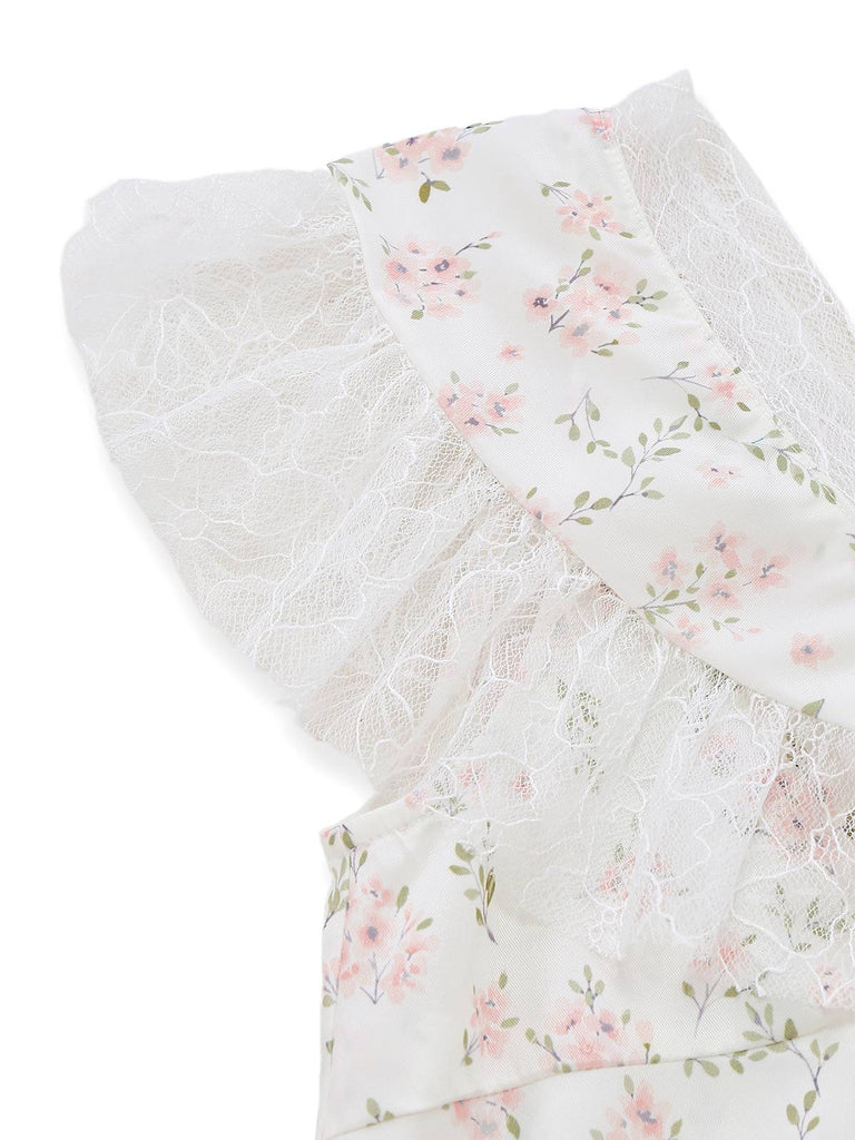 Midikleid aus floraler Spitze