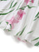 Weiß 1930er U-Ausschnitt Blumen Ärmellos Maxi Kleid