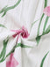Weiß 1930er U-Ausschnitt Blumen Ärmellos Maxi Kleid