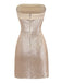 Goldenes, trägerloses Bodycon-Kleid im Stil der 1980er-Jahre – Vintage-Kleid, Retro-Mode, glamouröses Gold