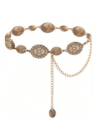 Goldener Boho-Taillengürtel mit Kette