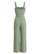 Grüner 30er Jumpsuit mit Eckiger Ausschnitt und Bindeband