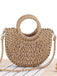 Vintage, handgefertigte, gewebte Strandtasche in Mondform
