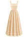 Gestreiftes Spaghettiträgerkleid aus den 1930er Jahren – Vintage-Kleid, Retro-Mode, Rockabilly