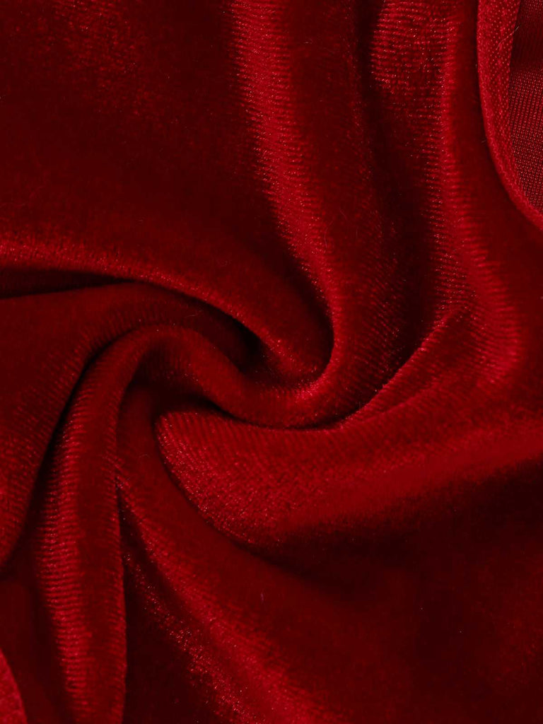 Rot 1970er Tief-V Weihnachten Plüsch Bodysuit Mit Hut