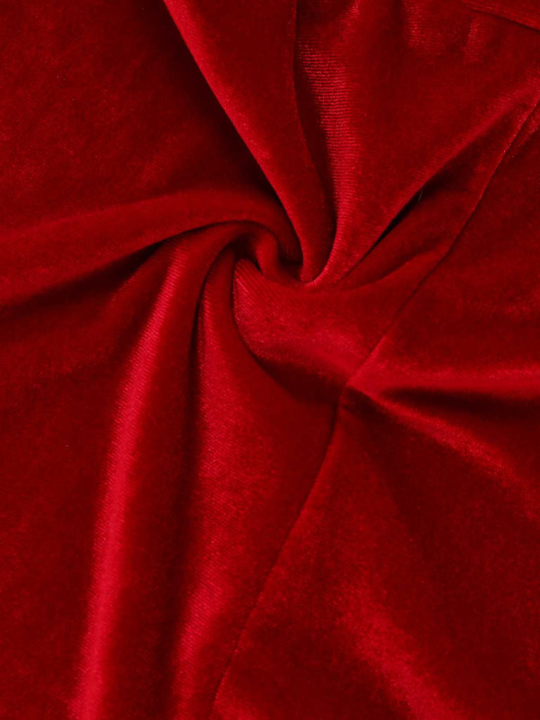 1970er Weihnachten Samt Faux Fur Trim Halter Romper Set