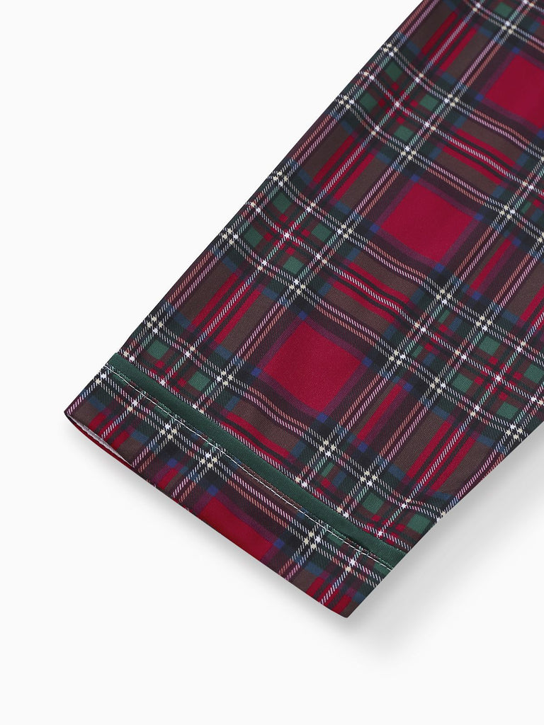 Rot 1940er Weihnachten Plaid Pyjama Set