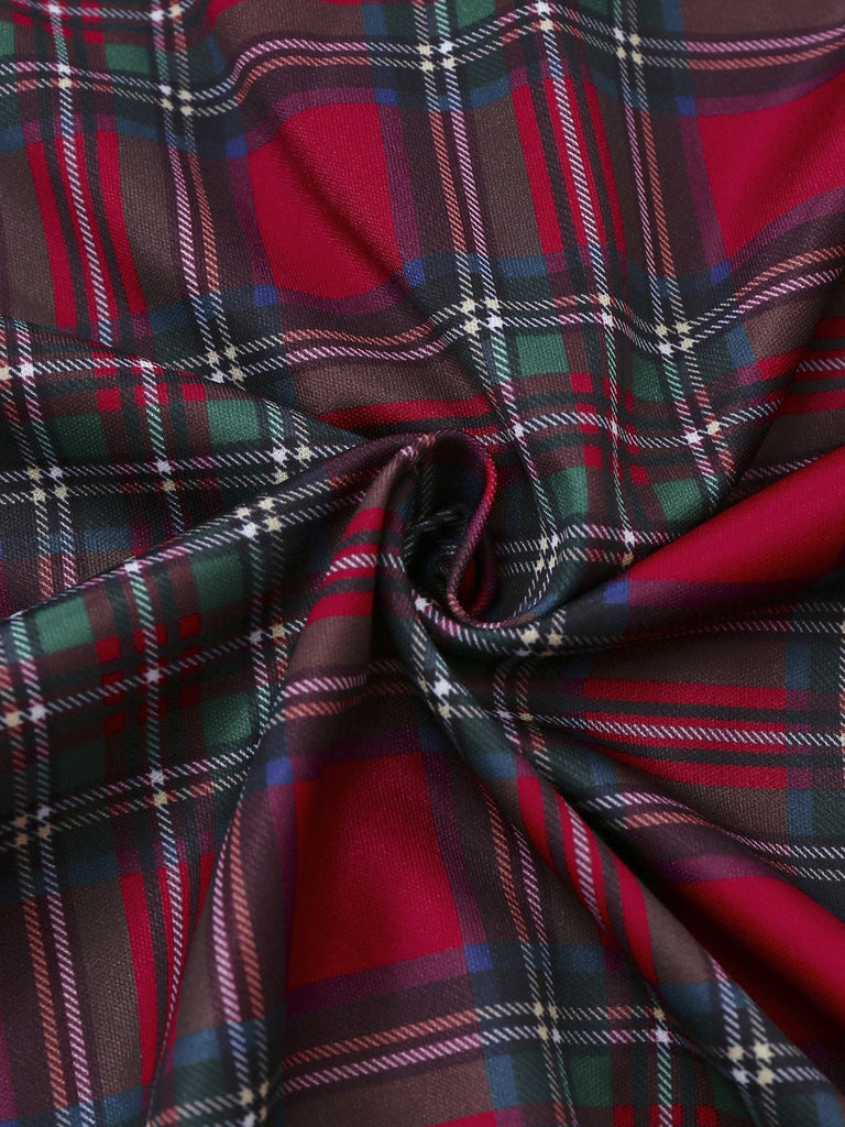 Rot 1940er Weihnachten Plaid Pyjama Set