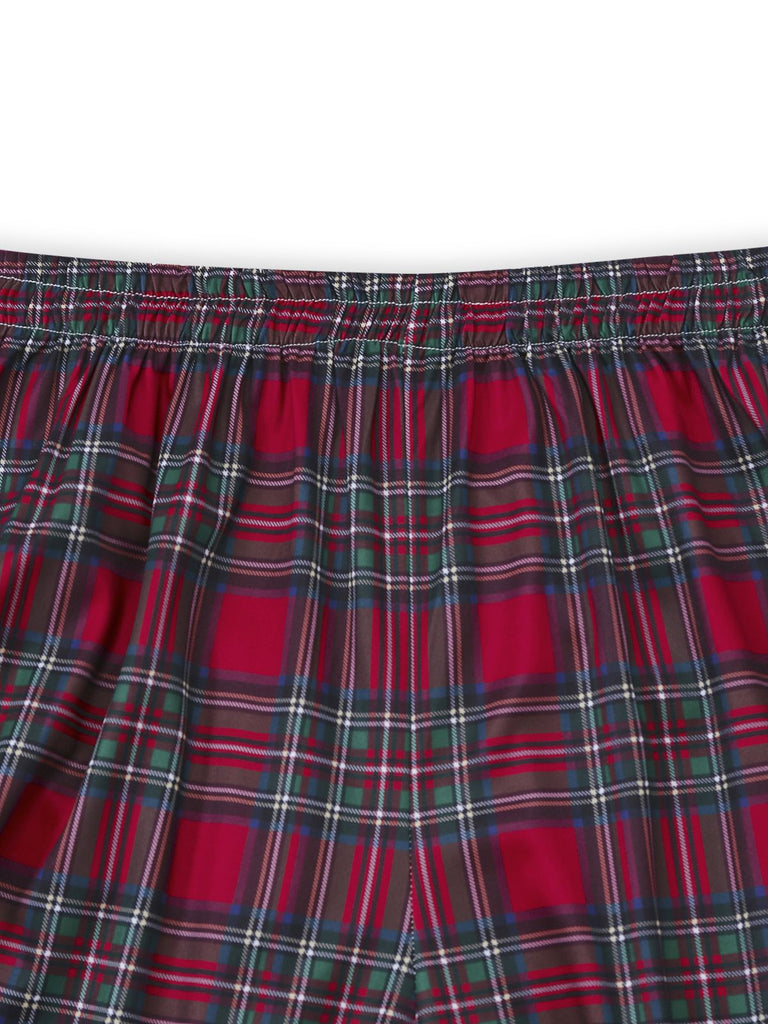 Rot 1940er Weihnachten Plaid Pyjama Set