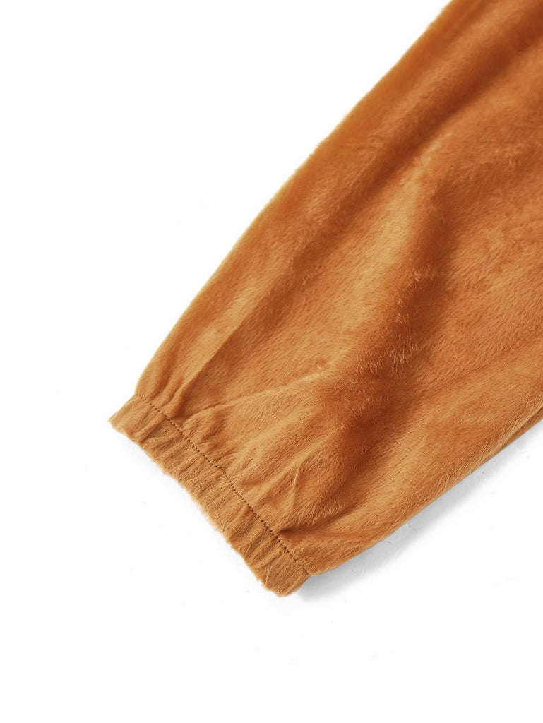 Braun 1970er Weihnachtsrentier Cosplay Jumpsuit