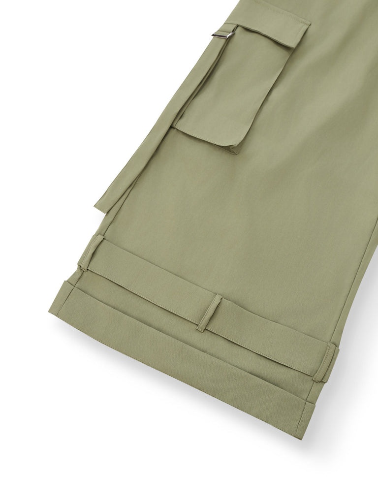 1970er Solide Spaghetti Träger Cargo Stil Weitbeinig Jumpsuit