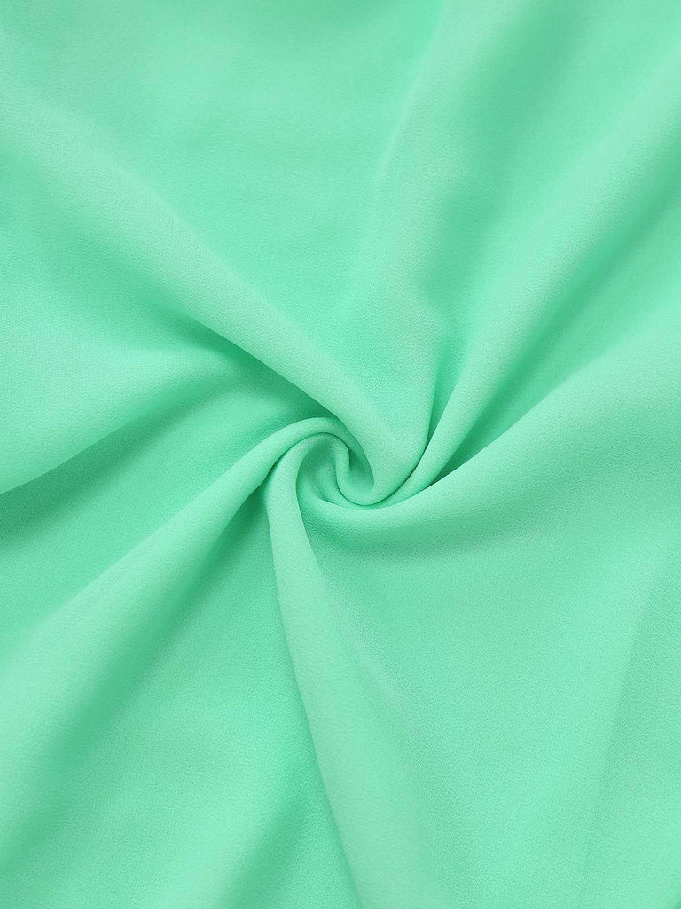 Grün 1970er Spitze Puffärmel Babydoll Kleid